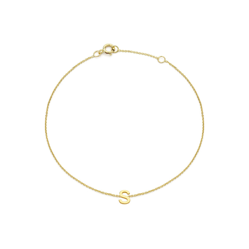 PETITE INITIAL BRACELET | 9K SOLID GOLD