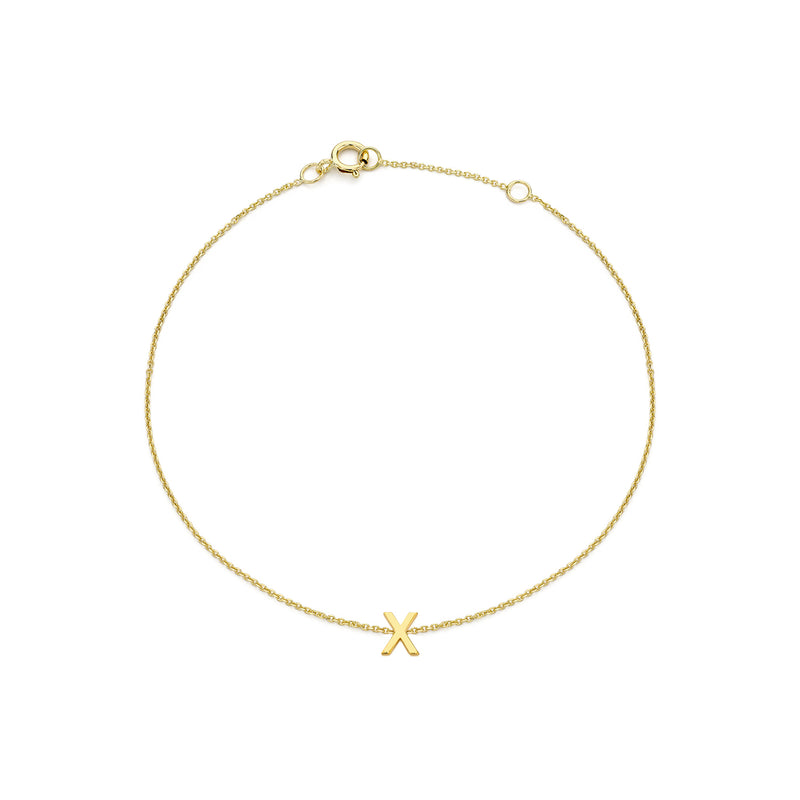 PETITE INITIAL BRACELET | 9K SOLID GOLD