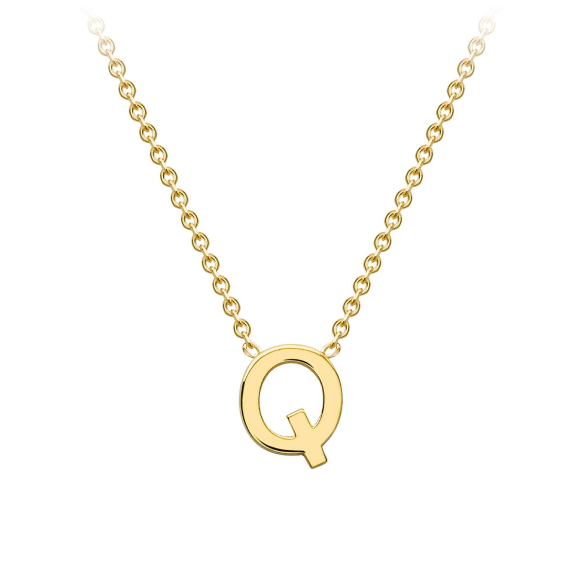 PETITE 'Q' INITIAL NECKLACE  9K SOLID GOLD – EL&RO Jewellery
