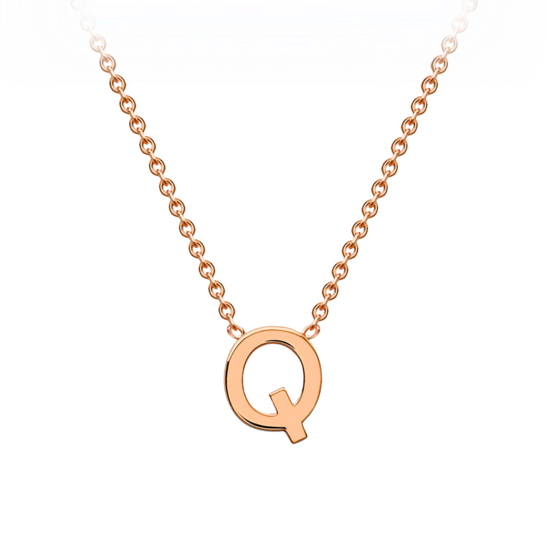 PETITE 'Q' INITIAL NECKLACE | 9K SOLID ROSE GOLD