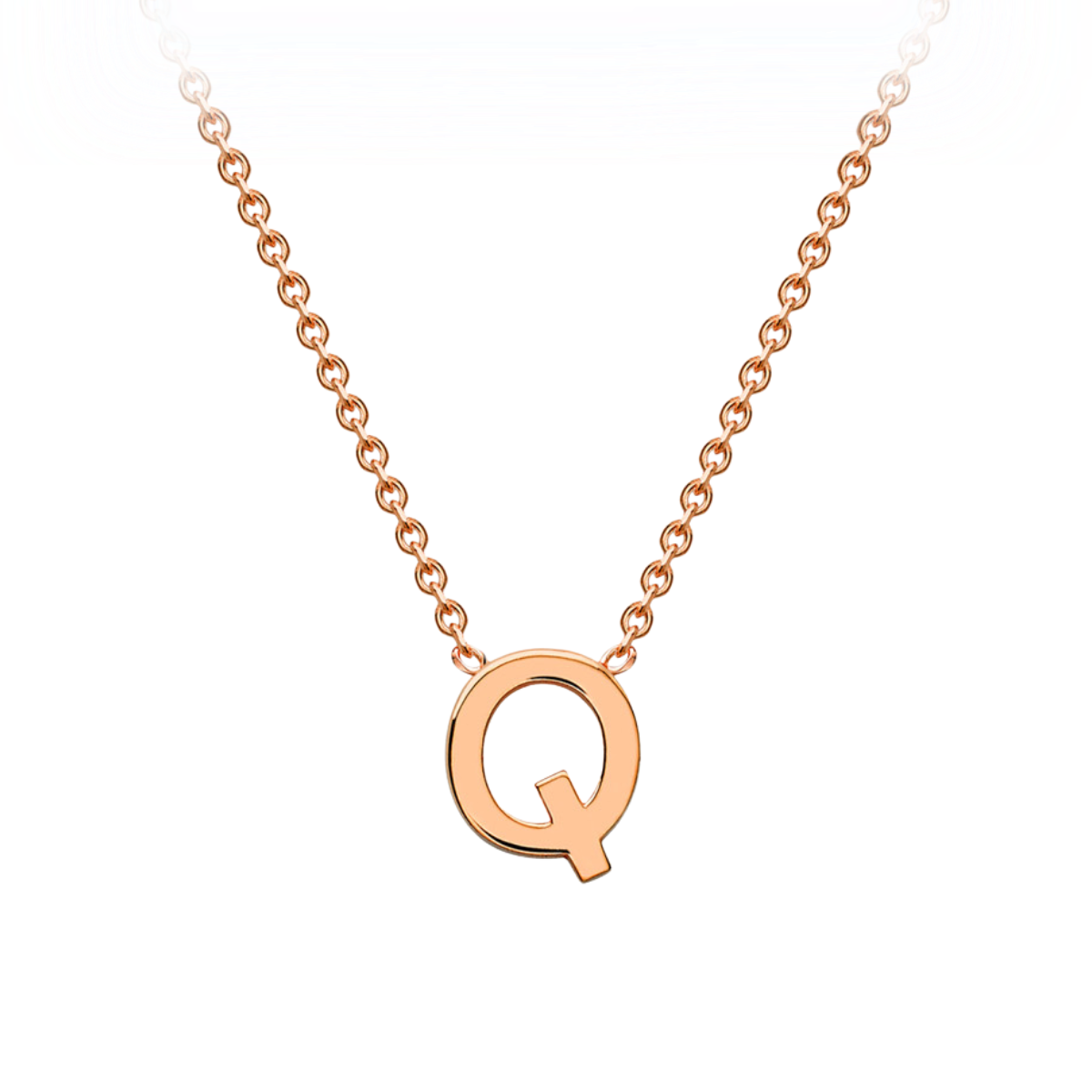 PETITE INITIAL NECKLACE | 9K SOLID ROSE GOLD