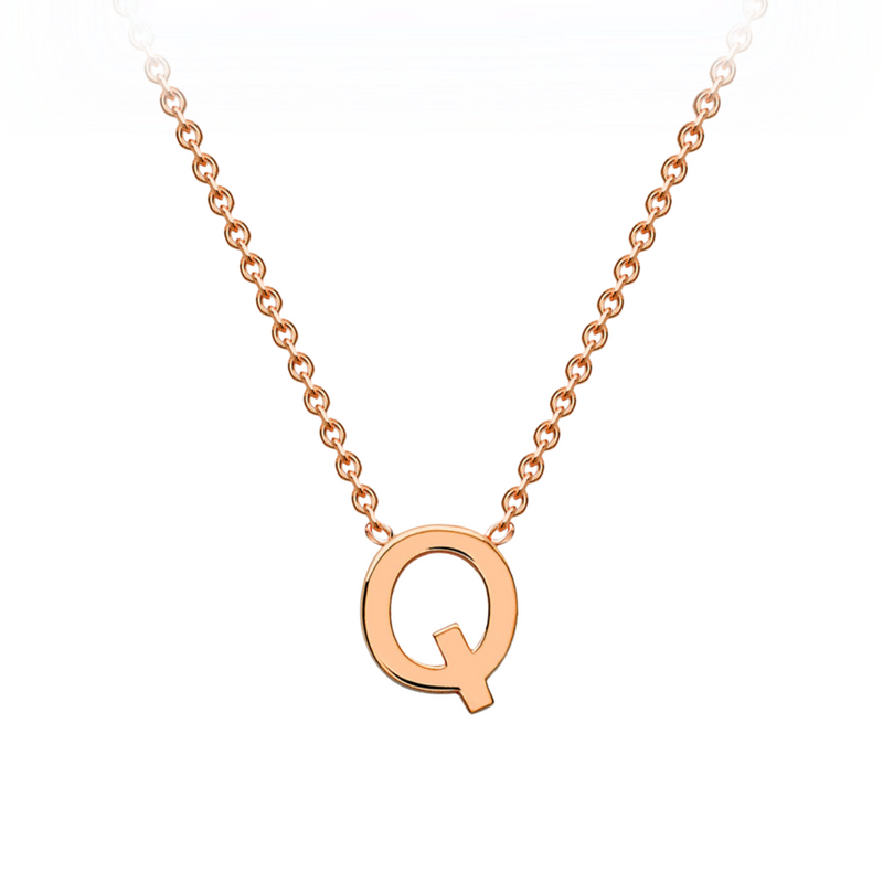 PETITE INITIAL NECKLACE | 9K SOLID ROSE GOLD