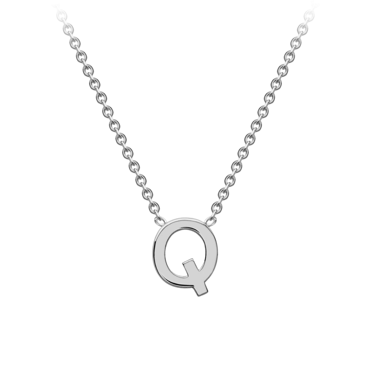 PETITE INITIAL NECKLACE | 9K SOLID WHITE GOLD