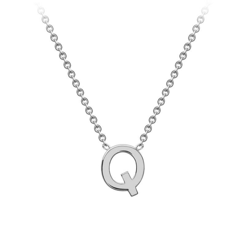 PETITE INITIAL NECKLACE | 9K SOLID WHITE GOLD