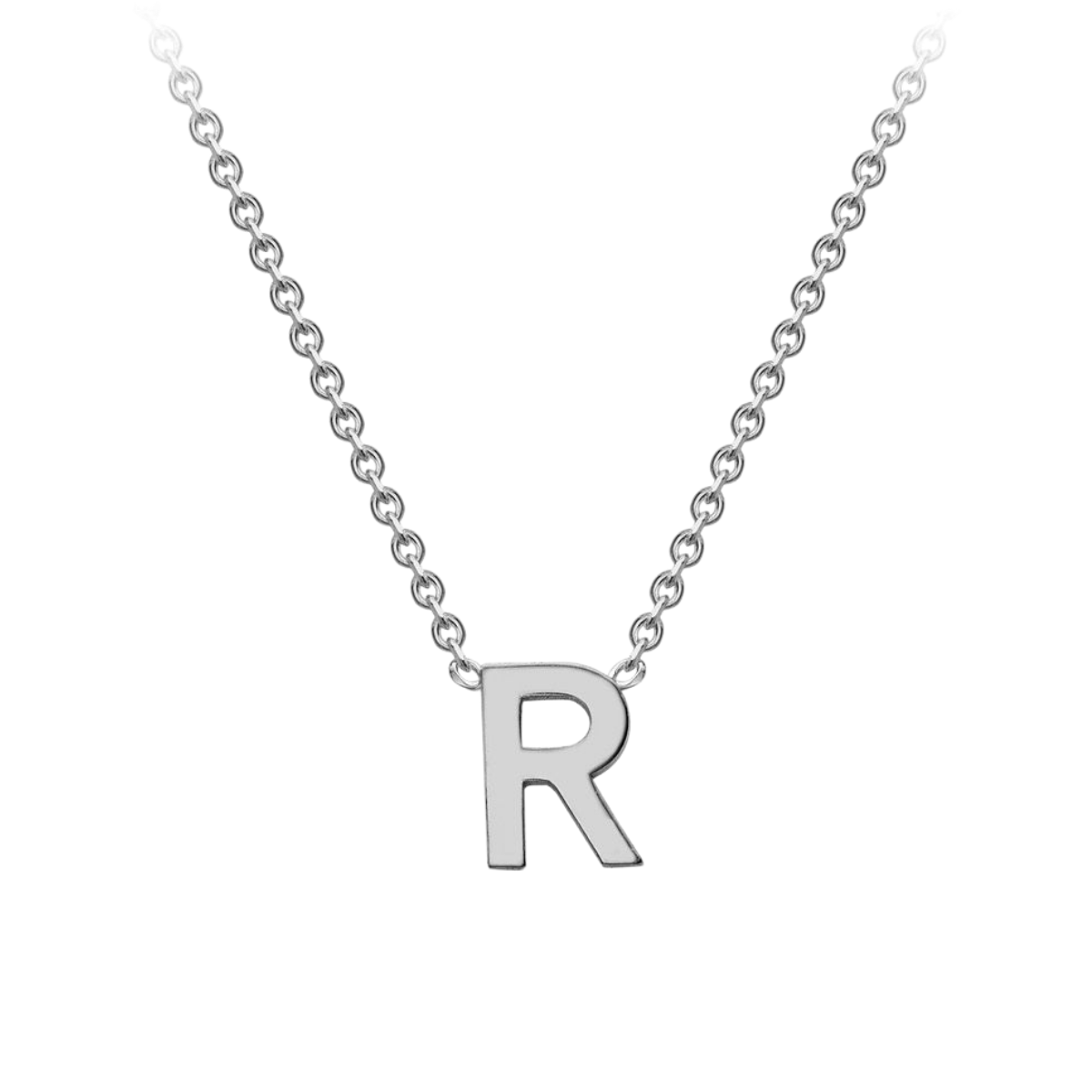 PETITE INITIAL NECKLACE | 9K SOLID WHITE GOLD
