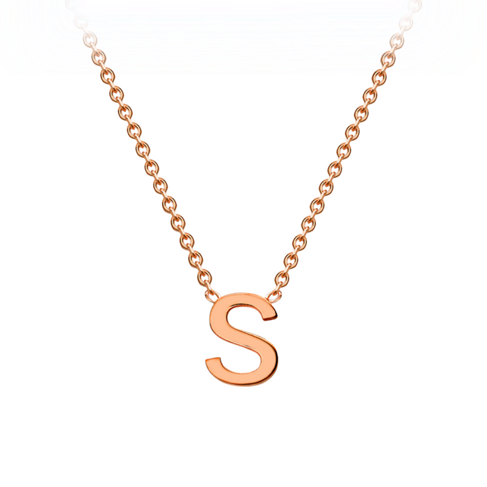 PETITE 'S' INITIAL NECKLACE | 9K SOLID ROSE GOLD