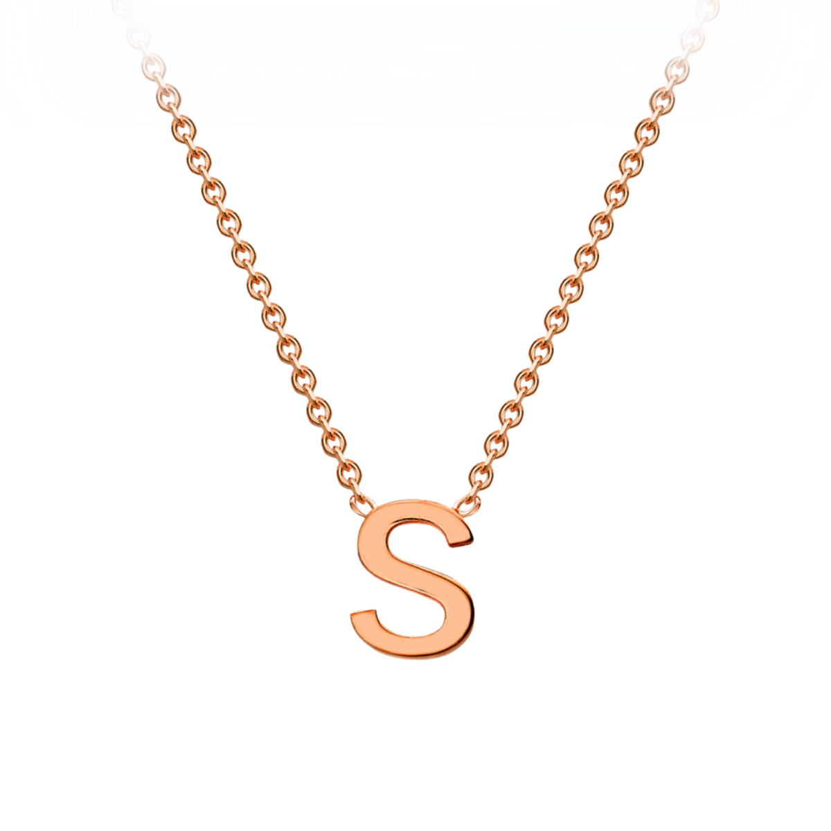 PETITE INITIAL NECKLACE | 9K SOLID ROSE GOLD