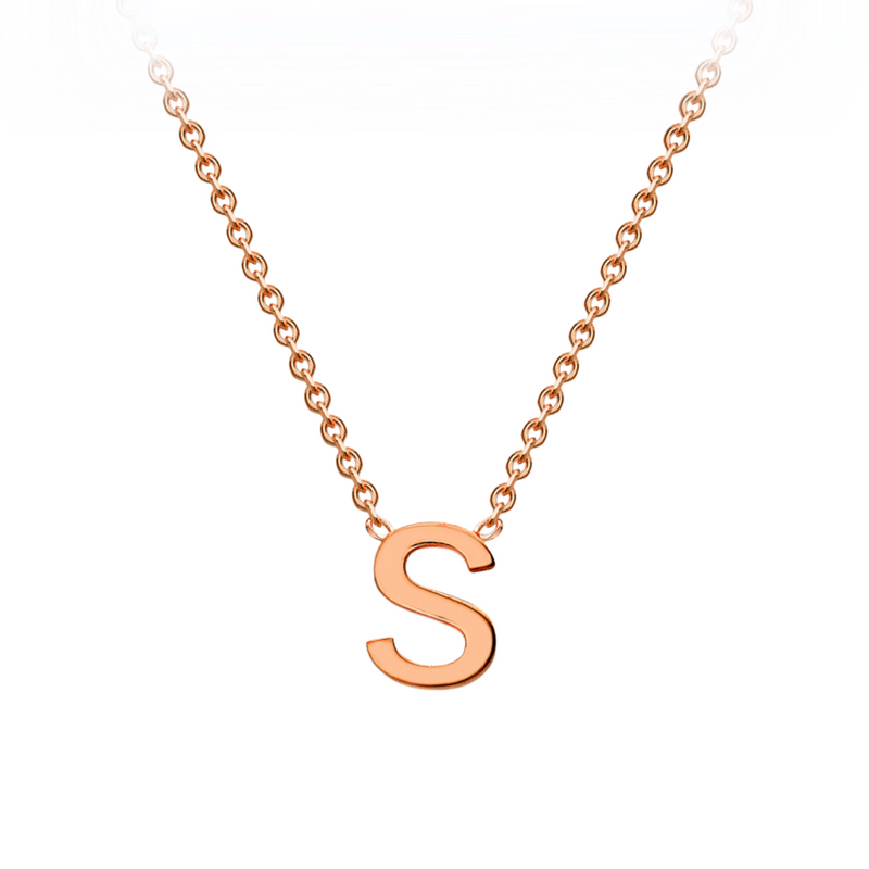 PETITE INITIAL NECKLACE | 9K SOLID ROSE GOLD