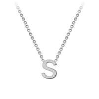 PETITE 'S' INITIAL NECKLACE | 9K SOLID WHITE GOLD