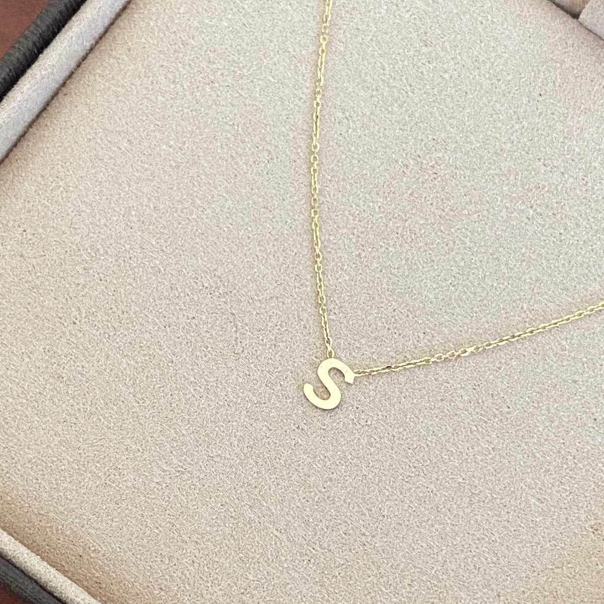 PETITE 'S' INITIAL NECKLACE | 9K SOLID GOLD