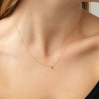 PETITE SINGLE INITIAL NECKLACE | 9K SOLID GOLD