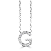 DIAMOND INITIAL NECKLACE | 9K SOLID WHITE GOLD