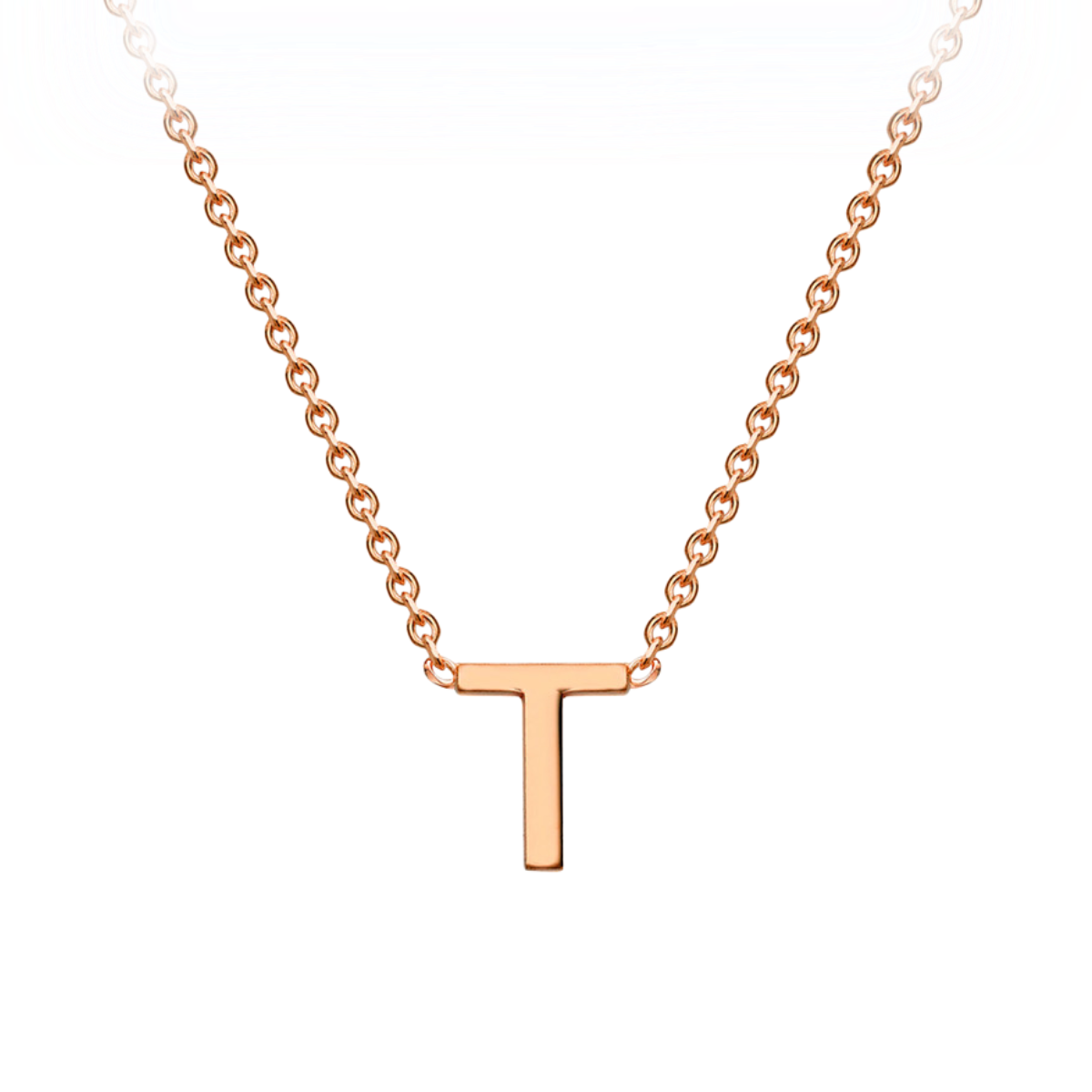 PETITE 'T' INITIAL NECKLACE | 9K SOLID ROSE GOLD