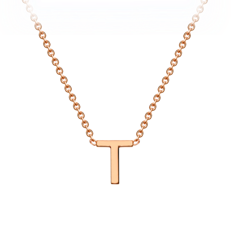 PETITE INITIAL NECKLACE | 9K SOLID ROSE GOLD