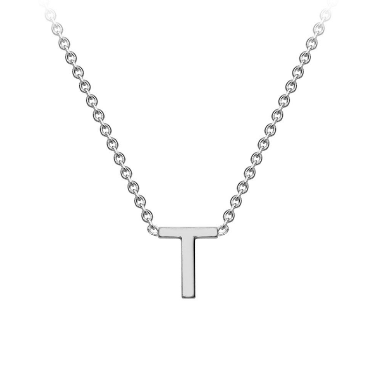 PETITE INITIAL NECKLACE | 9K SOLID WHITE GOLD