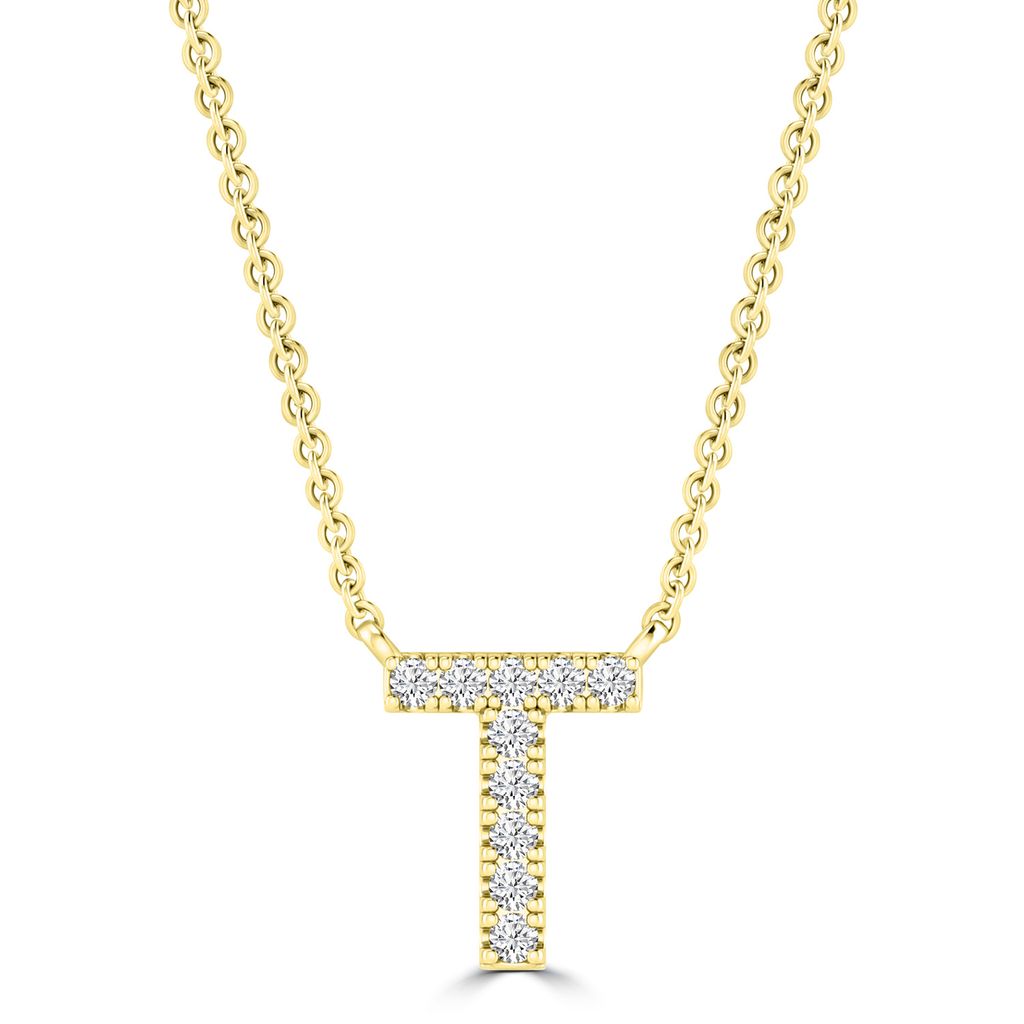 DIAMOND INITIAL NECKLACE | 9K SOLID GOLD