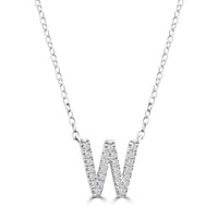 DIAMOND INITIAL NECKLACE | 9K SOLID WHITE GOLD
