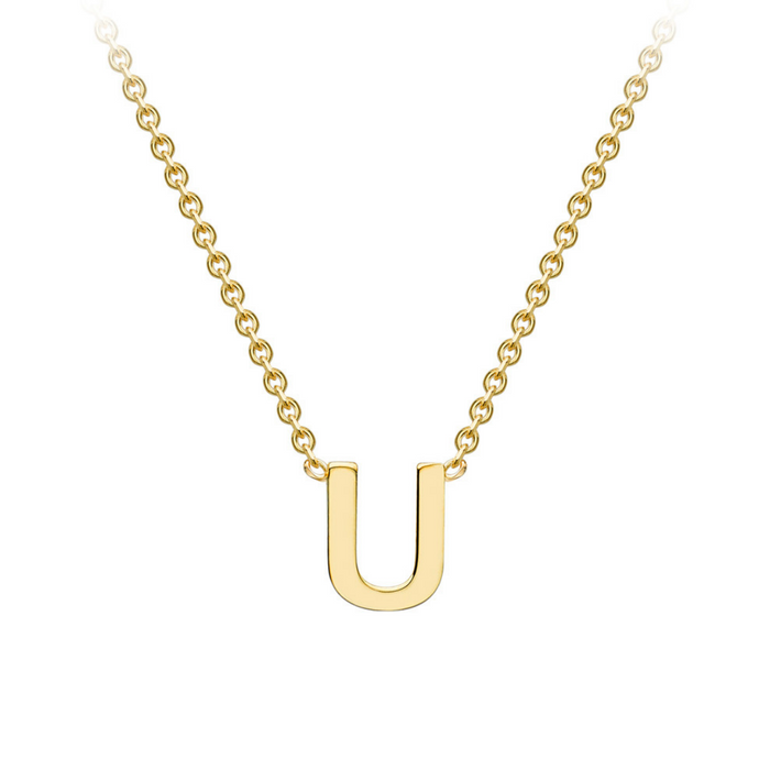 PETITE 'U' INITIAL NECKLACE | 9K SOLID GOLD