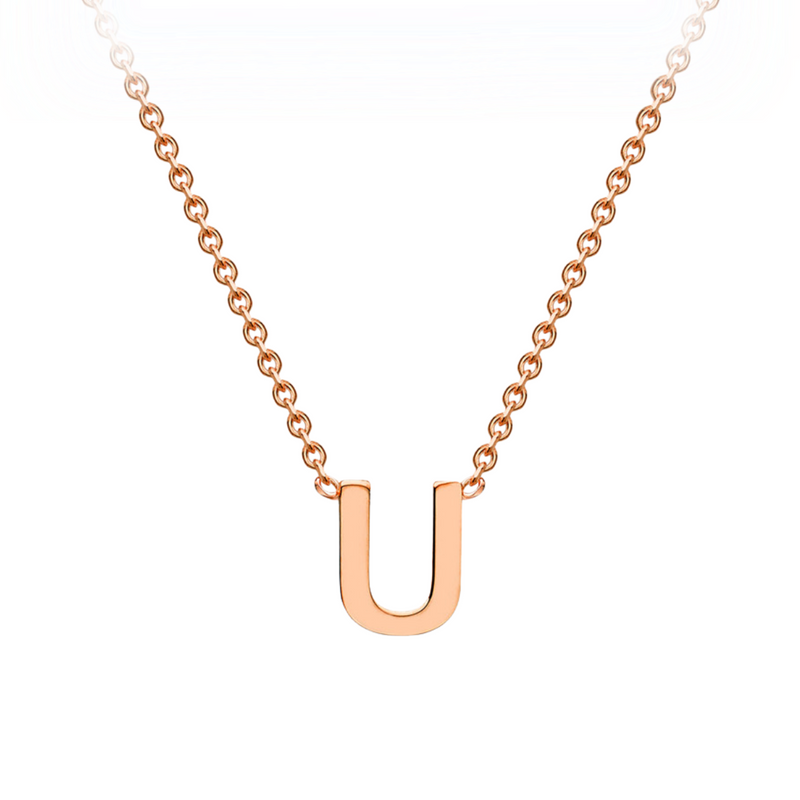 PETITE INITIAL NECKLACE | 9K SOLID ROSE GOLD