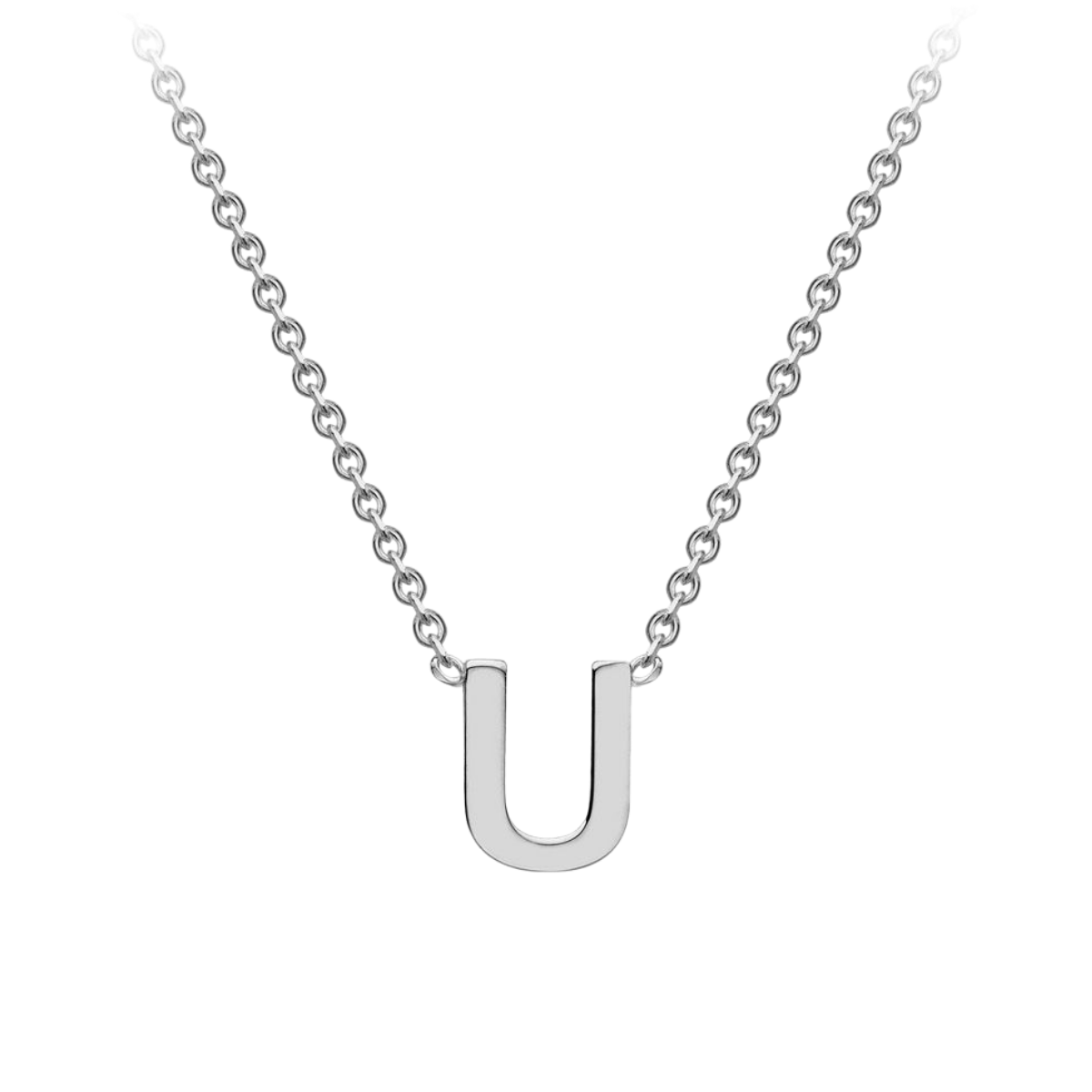 PETITE INITIAL NECKLACE | 9K SOLID WHITE GOLD