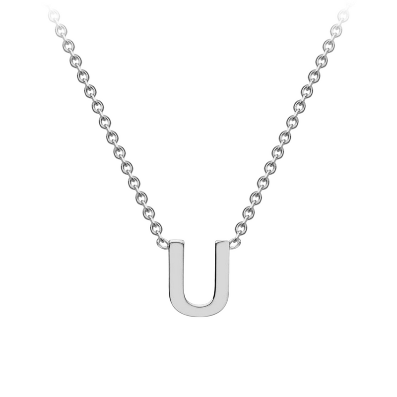 PETITE INITIAL NECKLACE | 9K SOLID WHITE GOLD