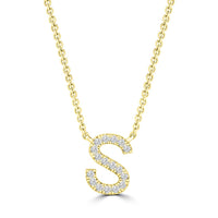 DIAMOND INITIAL NECKLACE | 9K SOLID GOLD