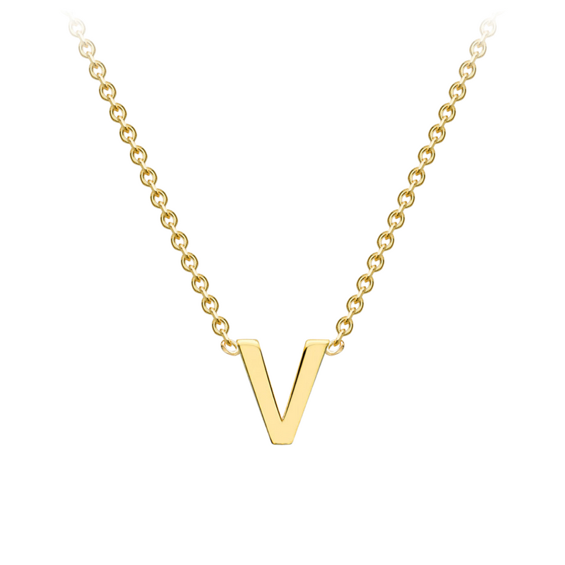 PETITE 'V' INITIAL NECKLACE | 9K SOLID GOLD