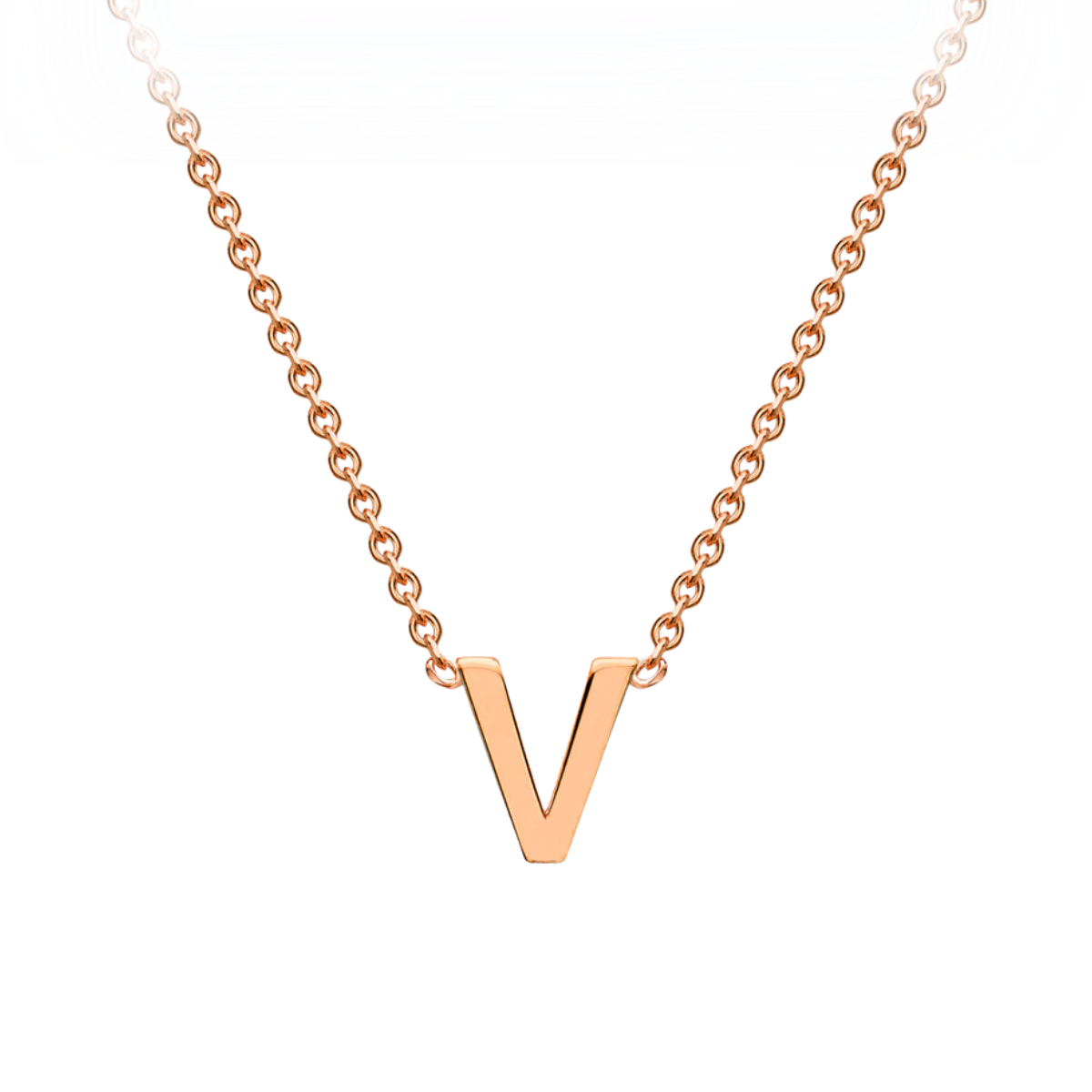 PETITE INITIAL NECKLACE | 9K SOLID ROSE GOLD