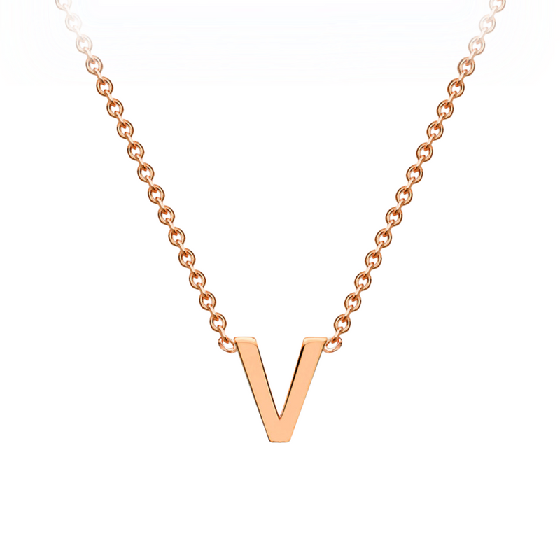 PETITE INITIAL NECKLACE | 9K SOLID ROSE GOLD