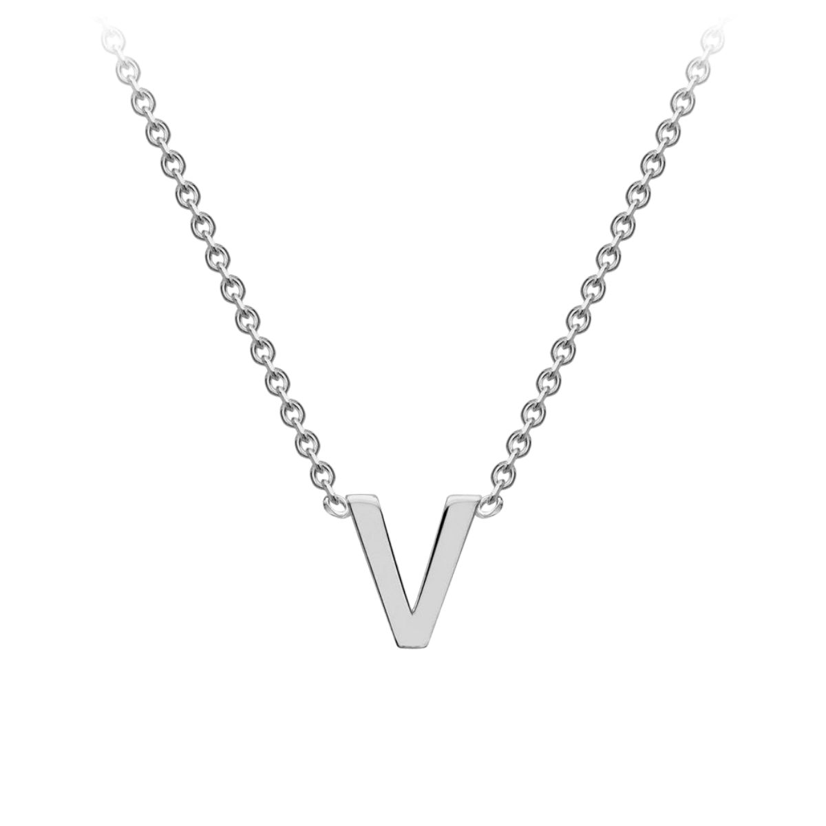 PETITE INITIAL NECKLACE | 9K SOLID WHITE GOLD