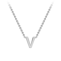 PETITE INITIAL NECKLACE | 9K SOLID WHITE GOLD
