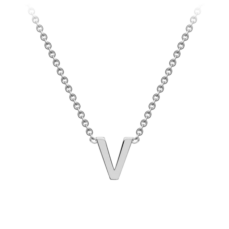 PETITE INITIAL NECKLACE | 9K SOLID WHITE GOLD