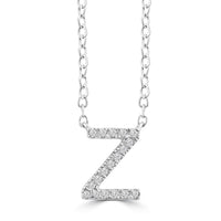 DIAMOND INITIAL NECKLACE | 9K SOLID WHITE GOLD