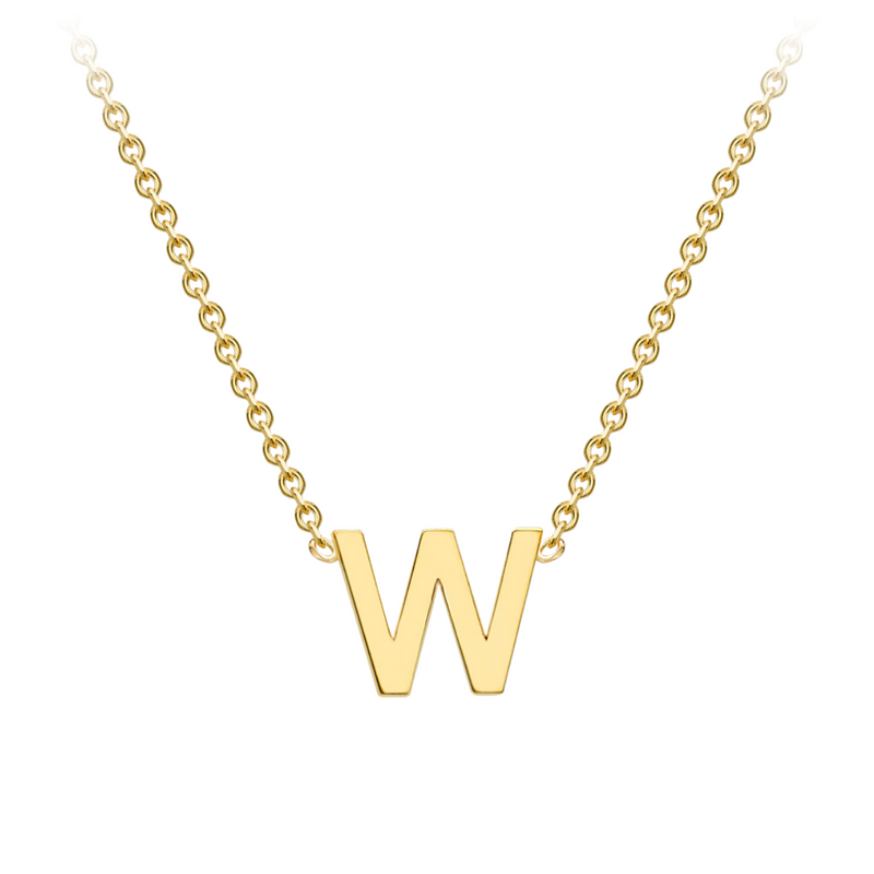 PETITE 'W' INITIAL NECKLACE | 9K SOLID GOLD