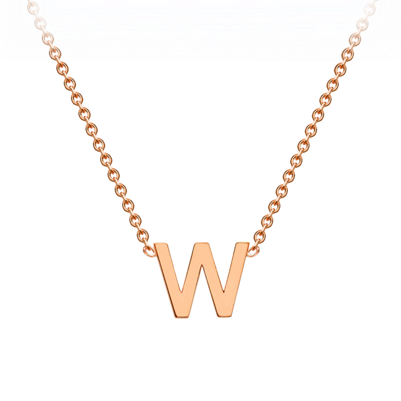 PETITE INITIAL NECKLACE | 9K SOLID ROSE GOLD