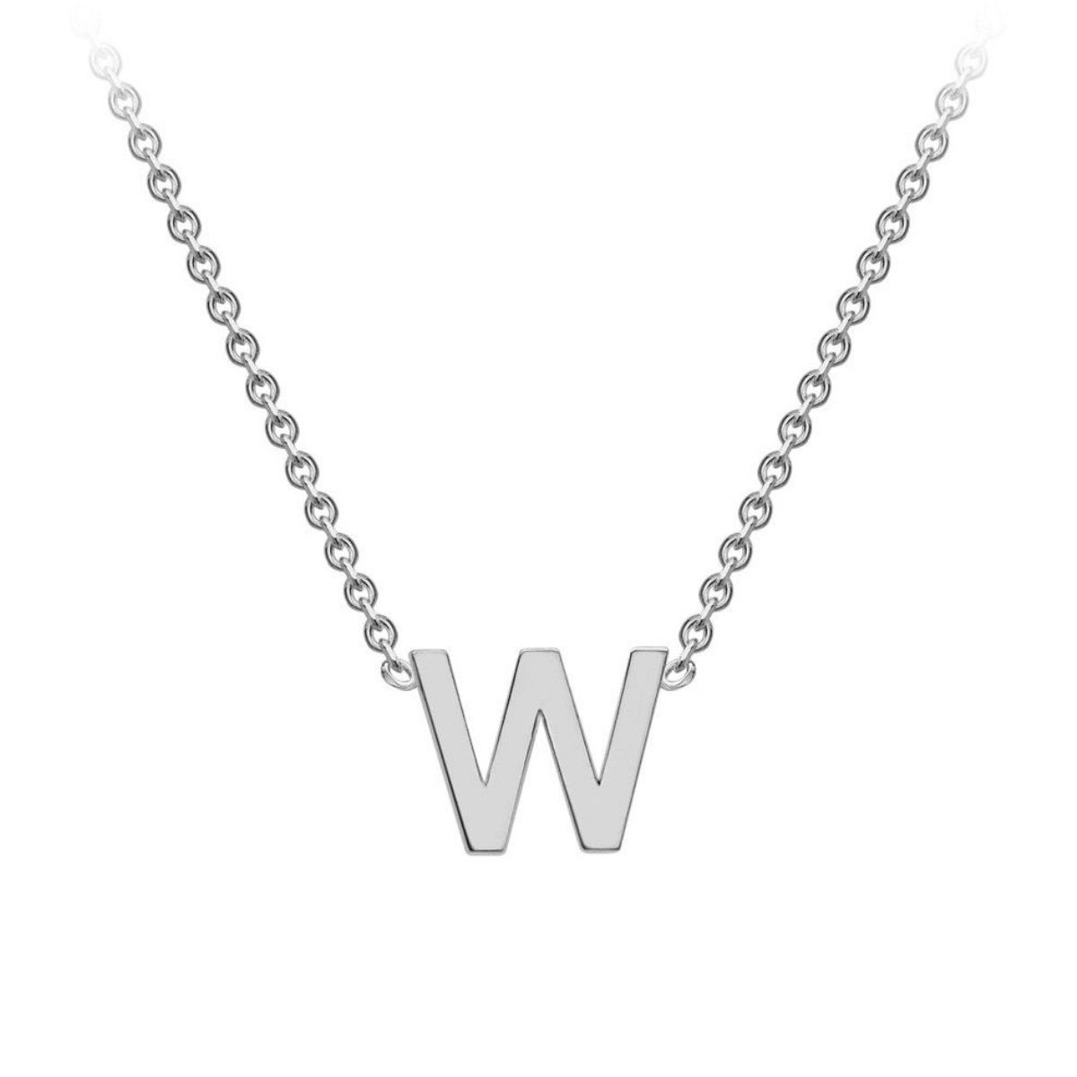 PETITE INITIAL NECKLACE | 9K SOLID WHITE GOLD