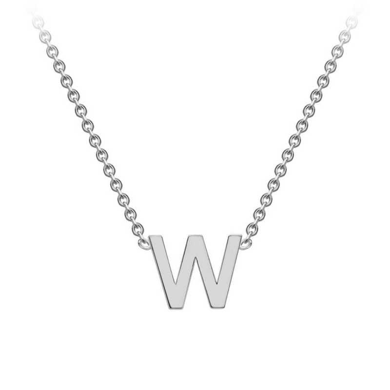 PETITE INITIAL NECKLACE | 9K SOLID WHITE GOLD