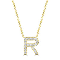 DIAMOND INITIAL NECKLACE | 9K SOLID GOLD