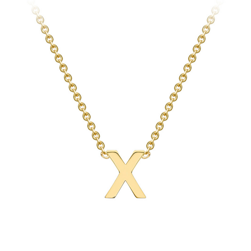 PETITE 'X' INITIAL NECKLACE | 9K SOLID GOLD