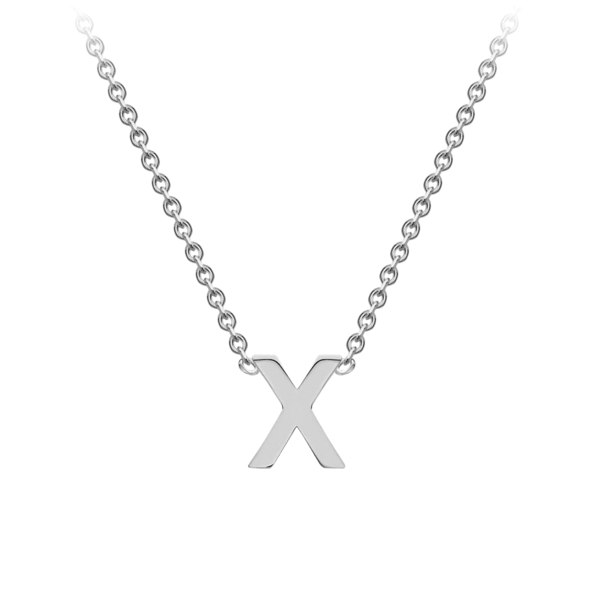 PETITE INITIAL NECKLACE | 9K SOLID WHITE GOLD