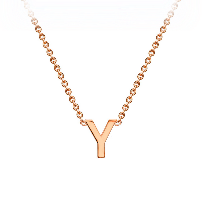 PETITE 'Y' INITIAL NECKLACE | 9K SOLID ROSE GOLD