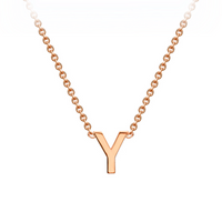PETITE INITIAL NECKLACE | 9K SOLID ROSE GOLD