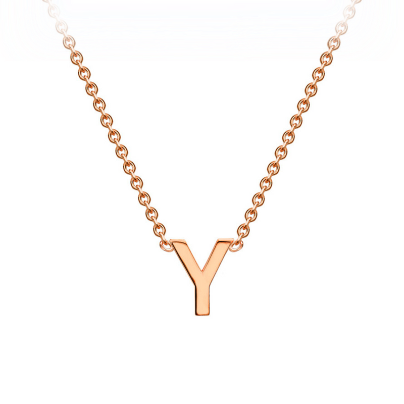 PETITE INITIAL NECKLACE | 9K SOLID ROSE GOLD