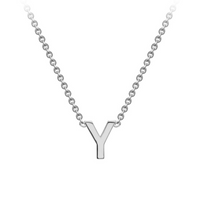 PETITE INITIAL NECKLACE | 9K SOLID WHITE GOLD