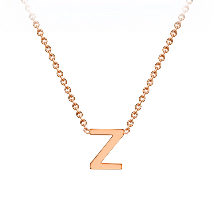 PETITE 'Z' INITIAL NECKLACE | 9K SOLID ROSE GOLD