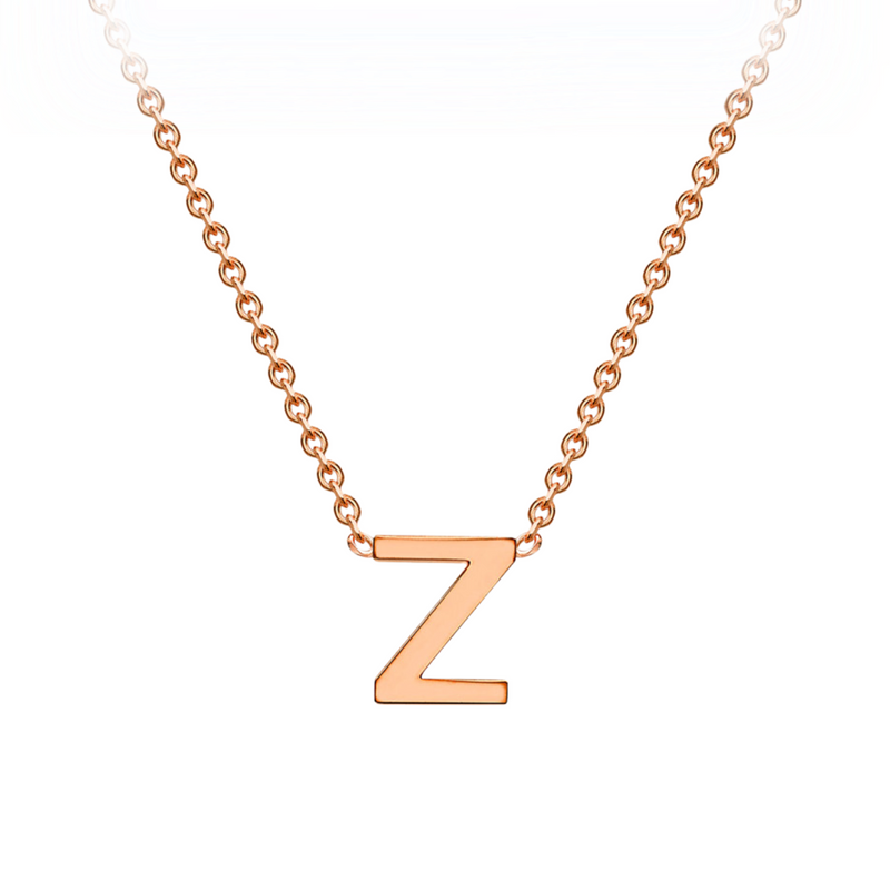 PETITE INITIAL NECKLACE | 9K SOLID ROSE GOLD
