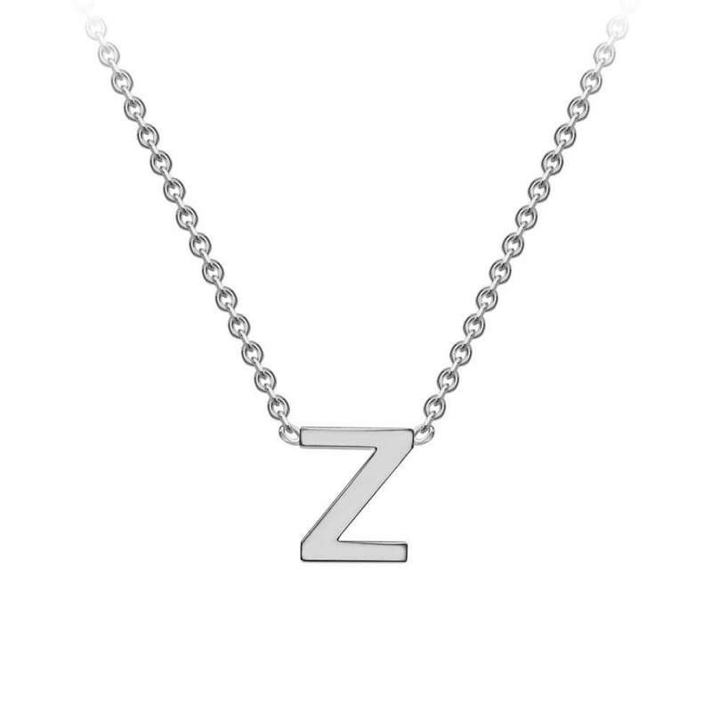 PETITE 'Z' INITIAL NECKLACE | 9K SOLID WHITE GOLD
