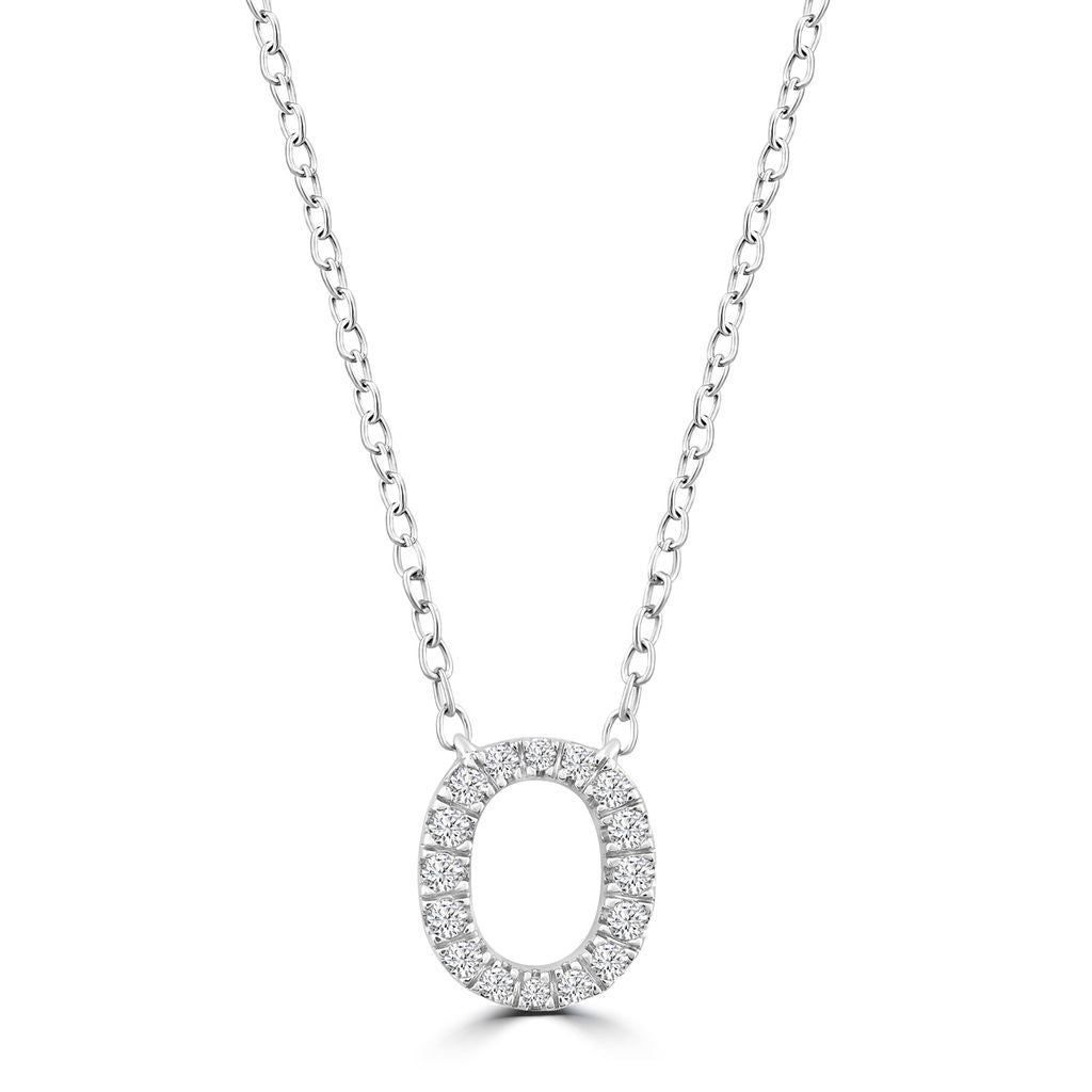 DIAMOND INITIAL NECKLACE | 9K SOLID WHITE GOLD