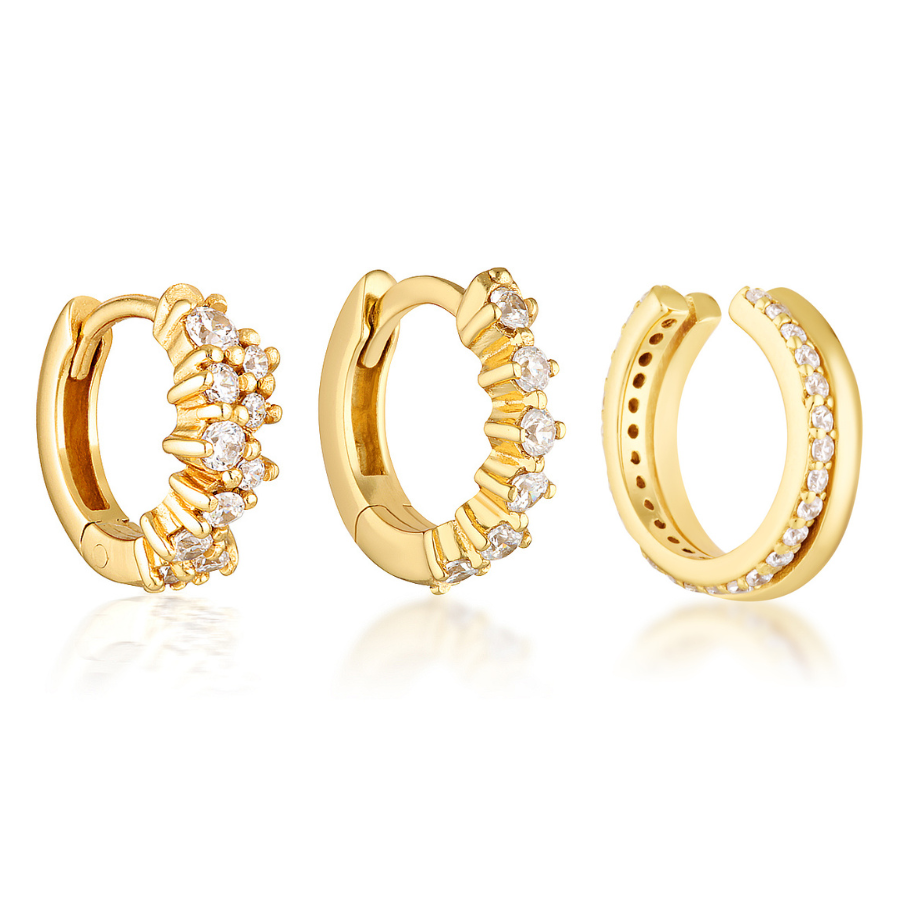 Covey Huggies, Tesa Huggies & Willa Ear Cuff - Gold