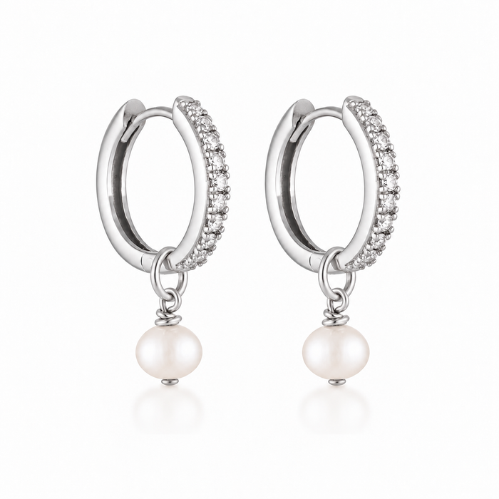 Daisy Hoops - Silver